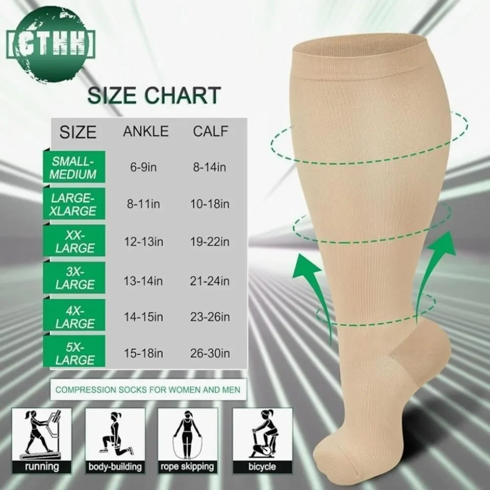 🔸️NIB Nude Unisex Compression Socks Set Of 3 Size 4XL